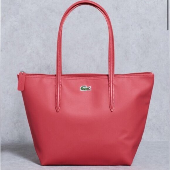 Lacoste L.12.12 Medium Tote Bag Coated Canvas Zip Top Shoulder bag Travel Preppy - Picture 1 of 16